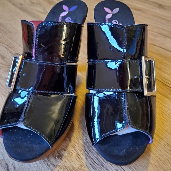 Helle Comfort black patent Natalia sandal 39 9 - Picture 5 of 13